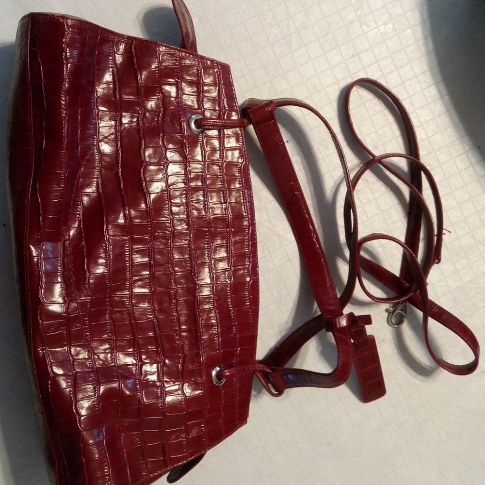 Sabrina scala red snake skin bag
